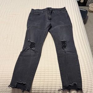 Distressed Black Women's Jeans